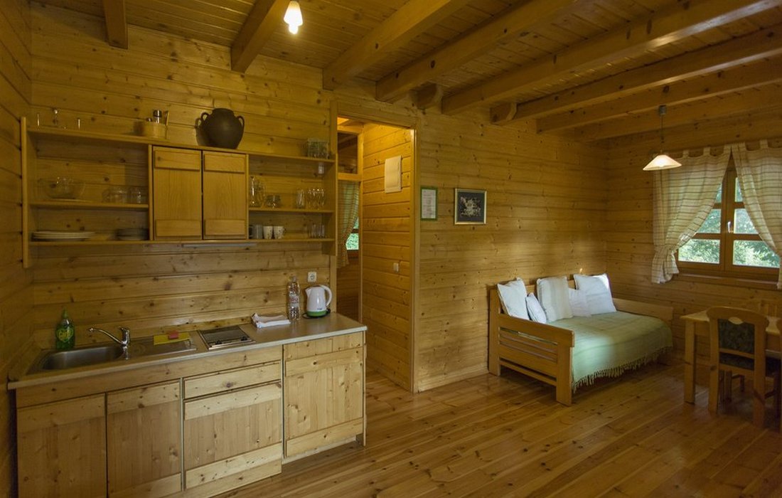 Wooden holiday houses near Plitvice Lakes in Croatia